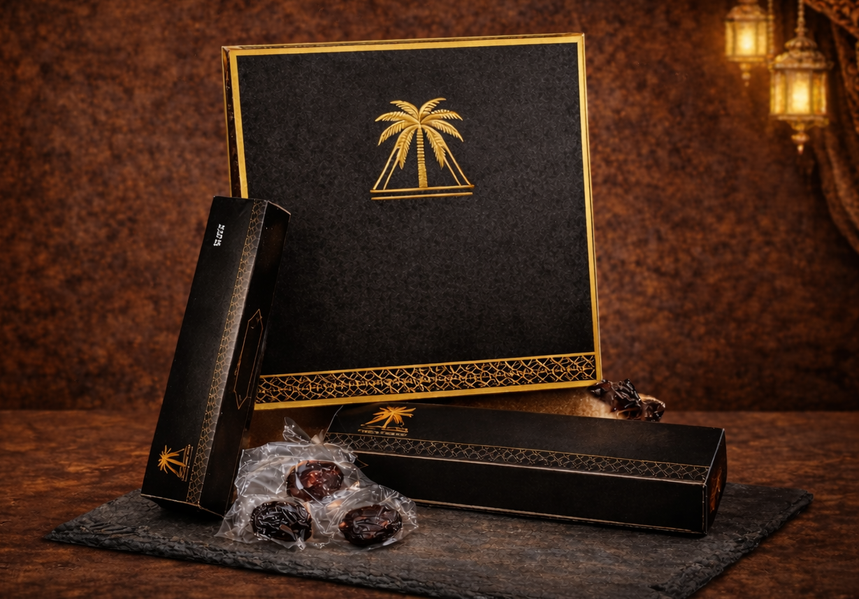 Authentic Ajwa Dates Gift Box – 12 Long Boxes (7 Dates Each) | Premium Ajwa from Madinah | Natural & Chemical-Free